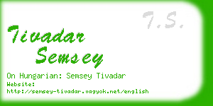 tivadar semsey business card